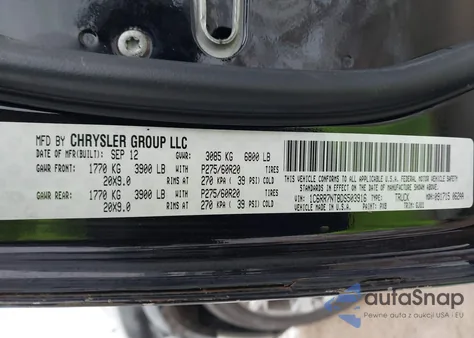 2013 Ram 1500 Laramie из США, поврежденный, VIN 1C6RR7NT8DS503916